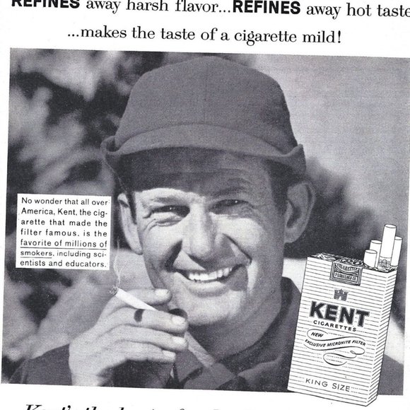 Kent Cigarette Ad 1960s Vintage Print Ad 9 inch - Picture 2 of 2